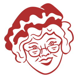 Das Gesicht von Frau Claus füllte den Schlaganfall PNG-Design
