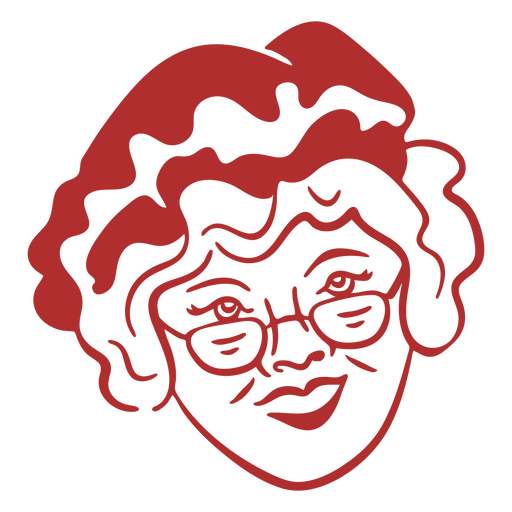 Mrs Claus face filled stroke PNG Design