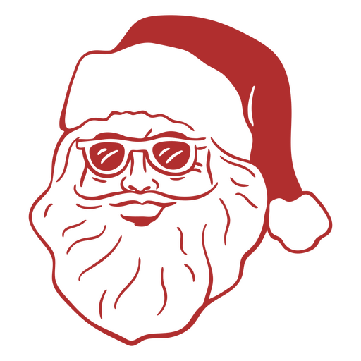 Der Weihnachtsmann mit Sonnenbrille füllte den Schlaganfall PNG-Design