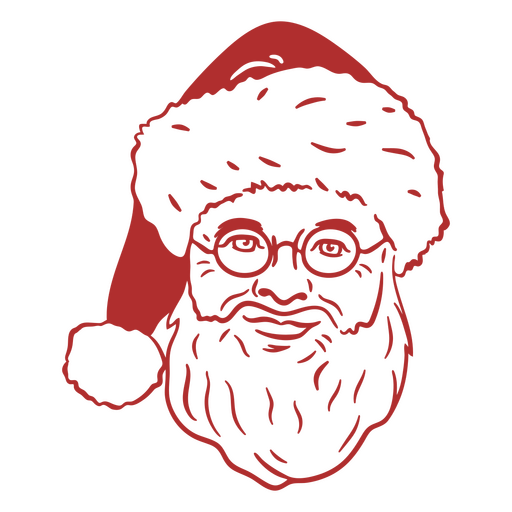 Weihnachtsmann-Gesicht gef?lltes Schlaganfallelement PNG-Design