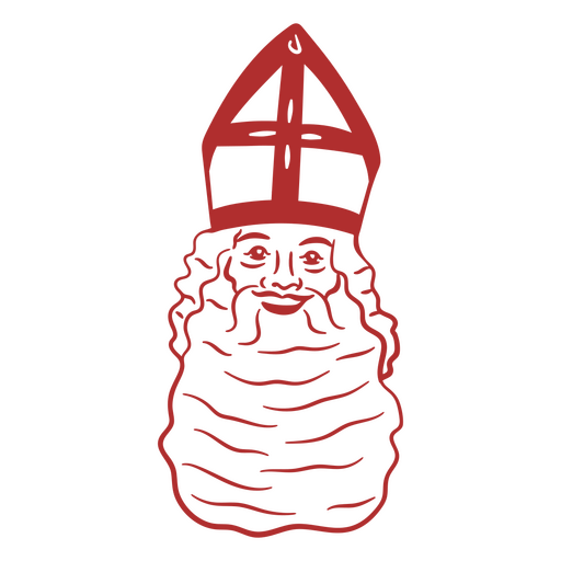 Papai Noel com chapéu de papa cheio de traçado Desenho PNG