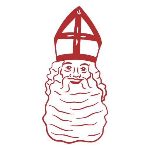 Santa Claus in pope hat filled stroke