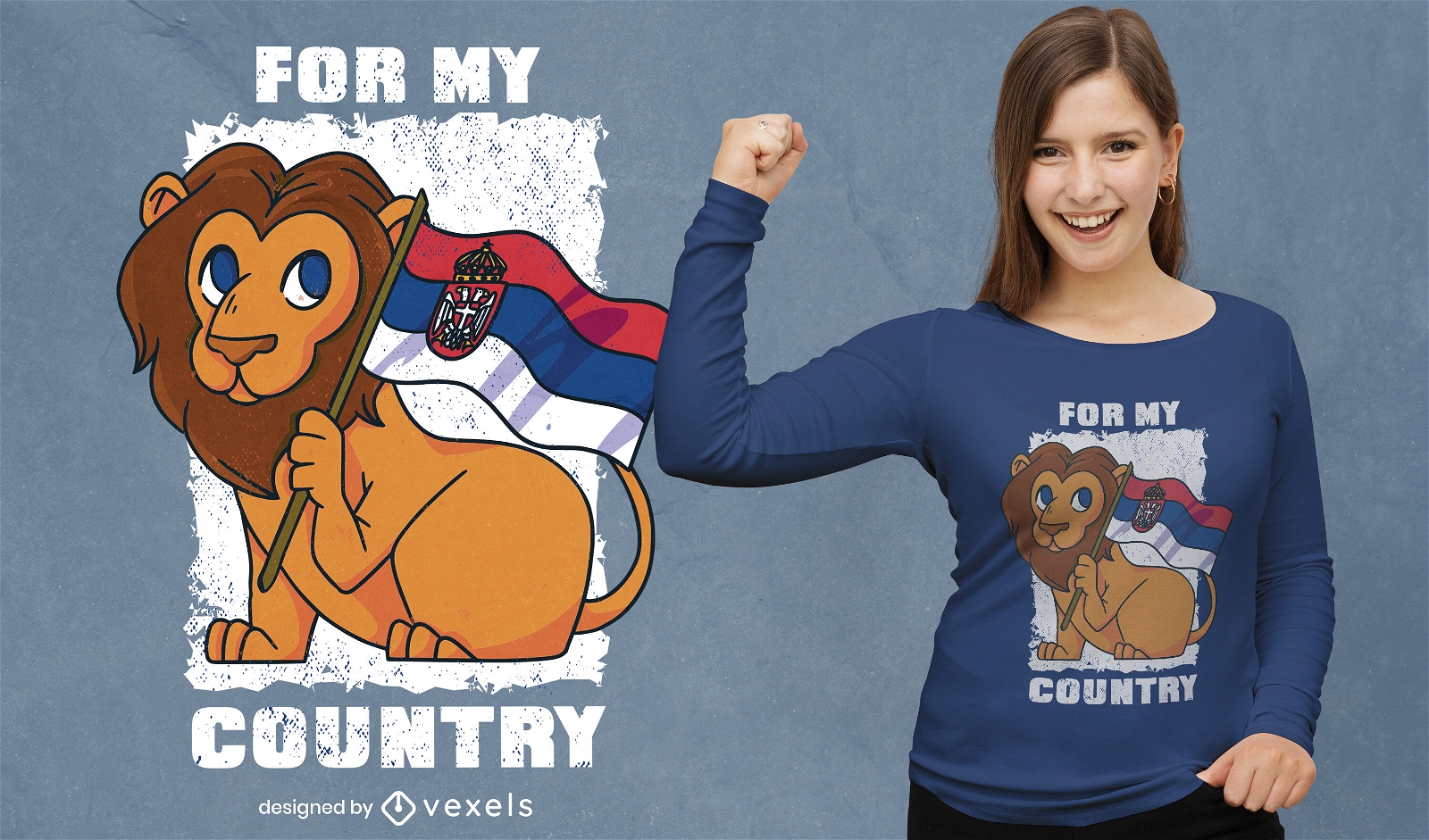 Serbisches süßes Löwen-T-Shirt-Design