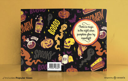 Design de capa de livro assustador de Halloween