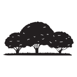 Three trees cut out element PNG Design Transparent PNG