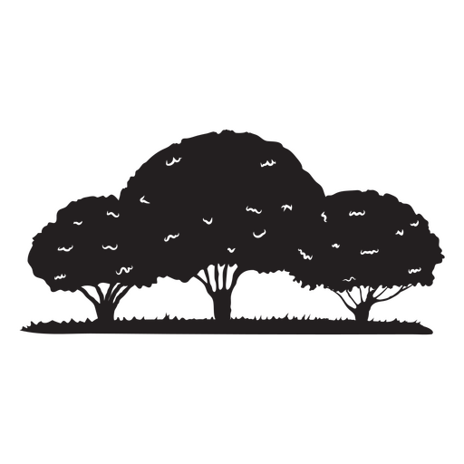 Three trees cut out element PNG Design