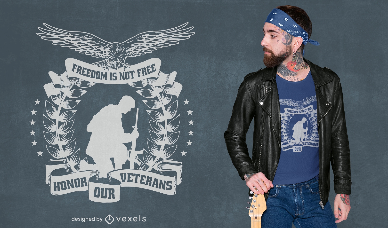 Veterans Day Soldat Silhouette T-Shirt Design