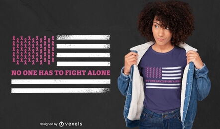 Design de t-shirt da bandeira americana para cancro da mama