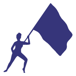 Frau mit blauer Silhouette der Flagge PNG-Design