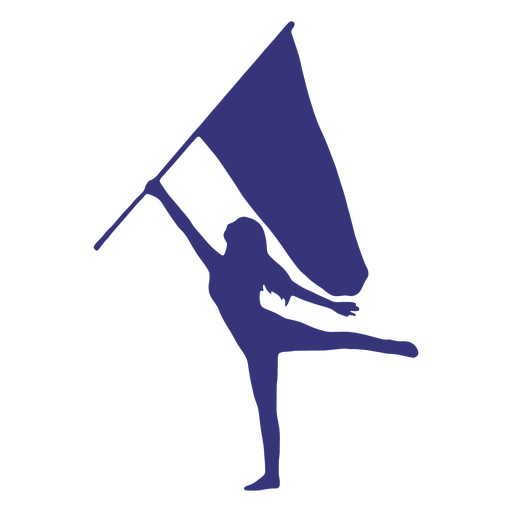 Woman dancing with flag silhouette PNG Design