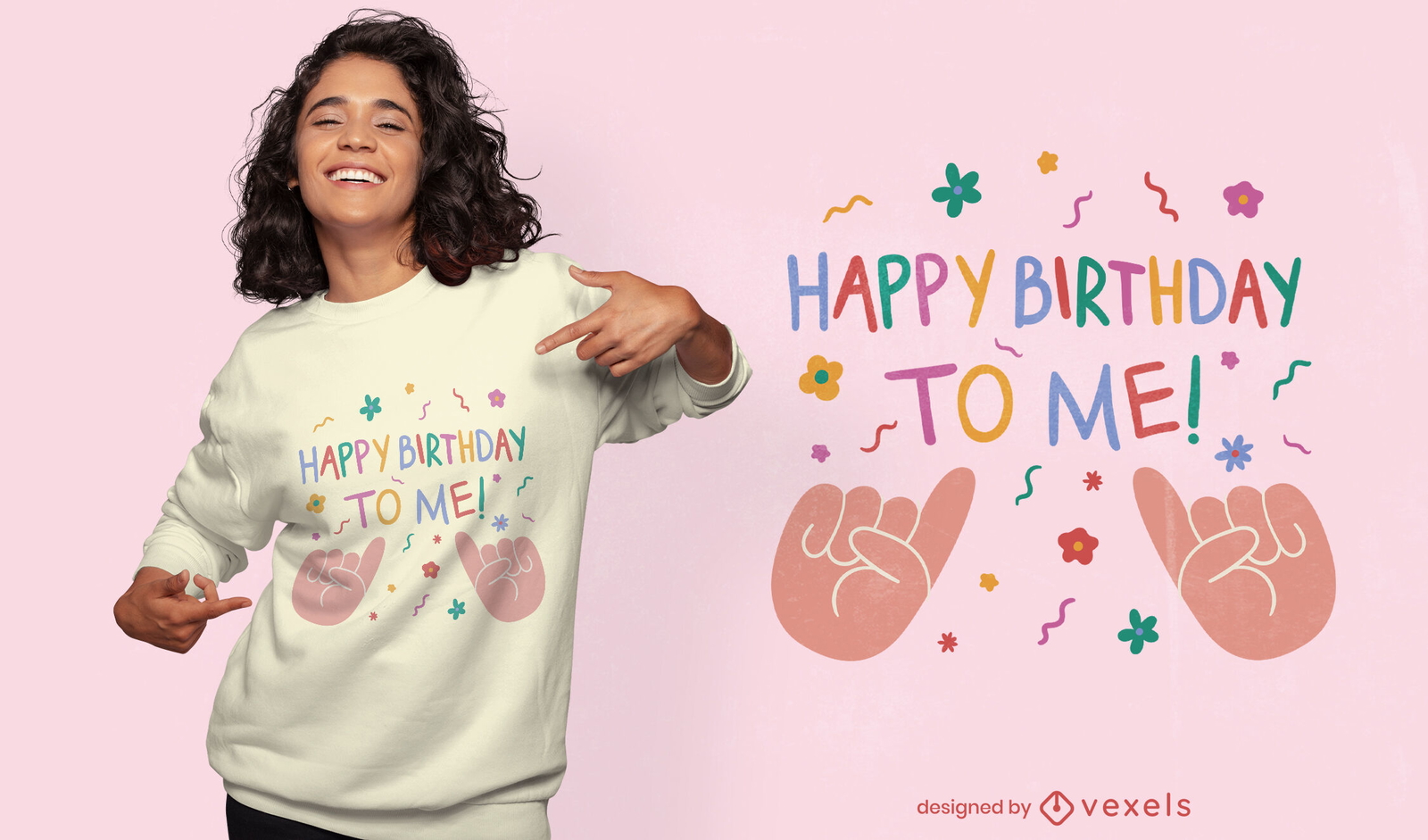 Feliz aniversário para mim design de camiseta