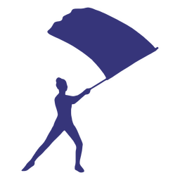 Chica bailando con bandera azul silueta Diseño PNG