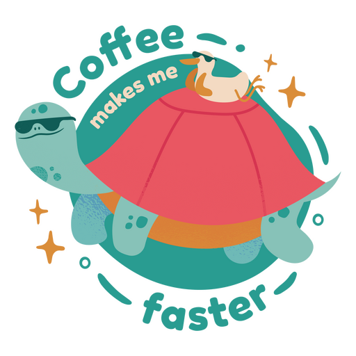 Cita de tortuga de café Diseño PNG