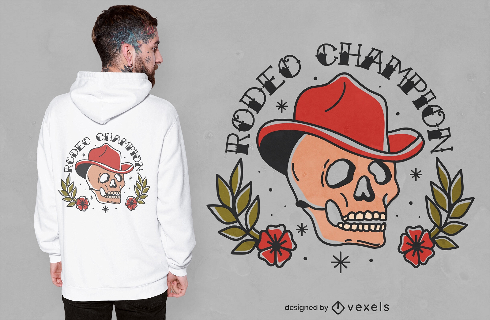 Rodeo Champion Totenkopf T-Shirt Design