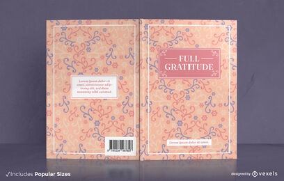 Lindo design de capa de livro de diário de gratidão