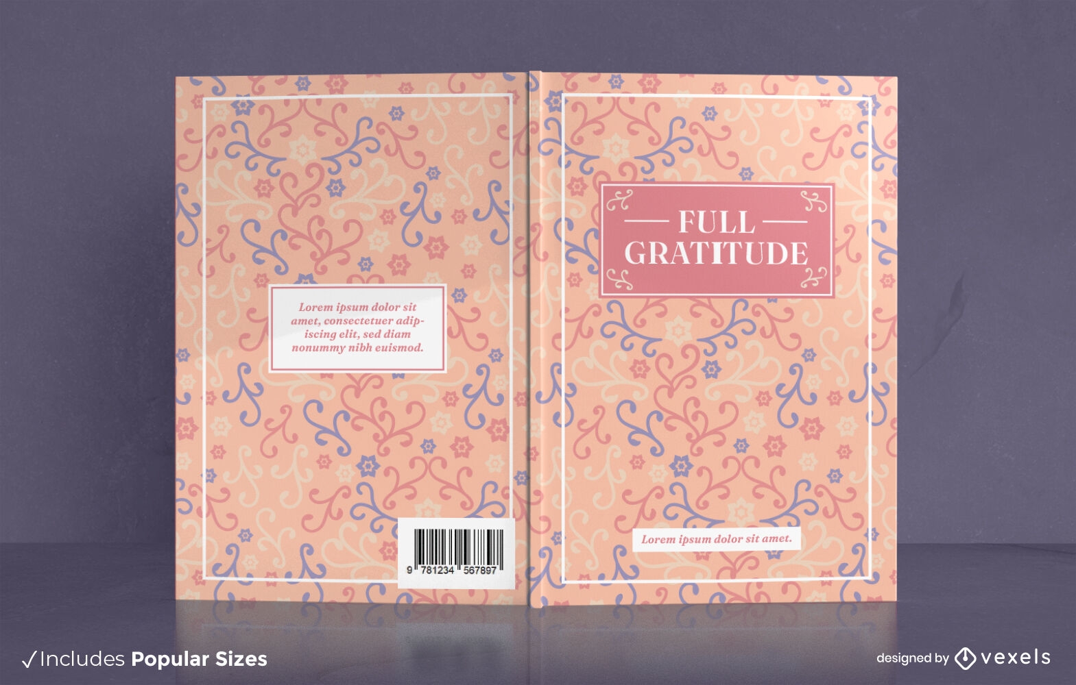 Lovely gratitude journal book cover design