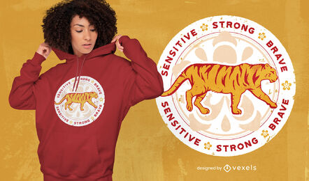 Chinese year of the tiger badge t-shirt design