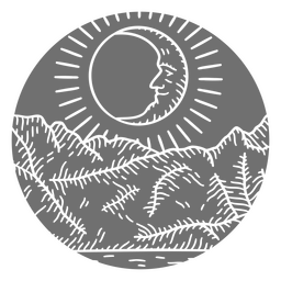 Berg- und Nachtlandschaft ausgeschnitten PNG-Design
