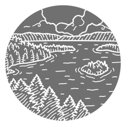 Wald- und Seenlandschaft ausgeschnitten PNG-Design