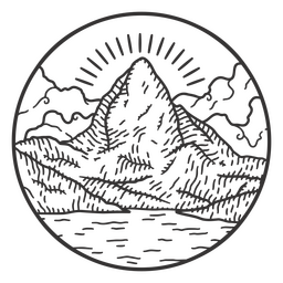 Berg in der Seeschlaglandschaft PNG-Design
