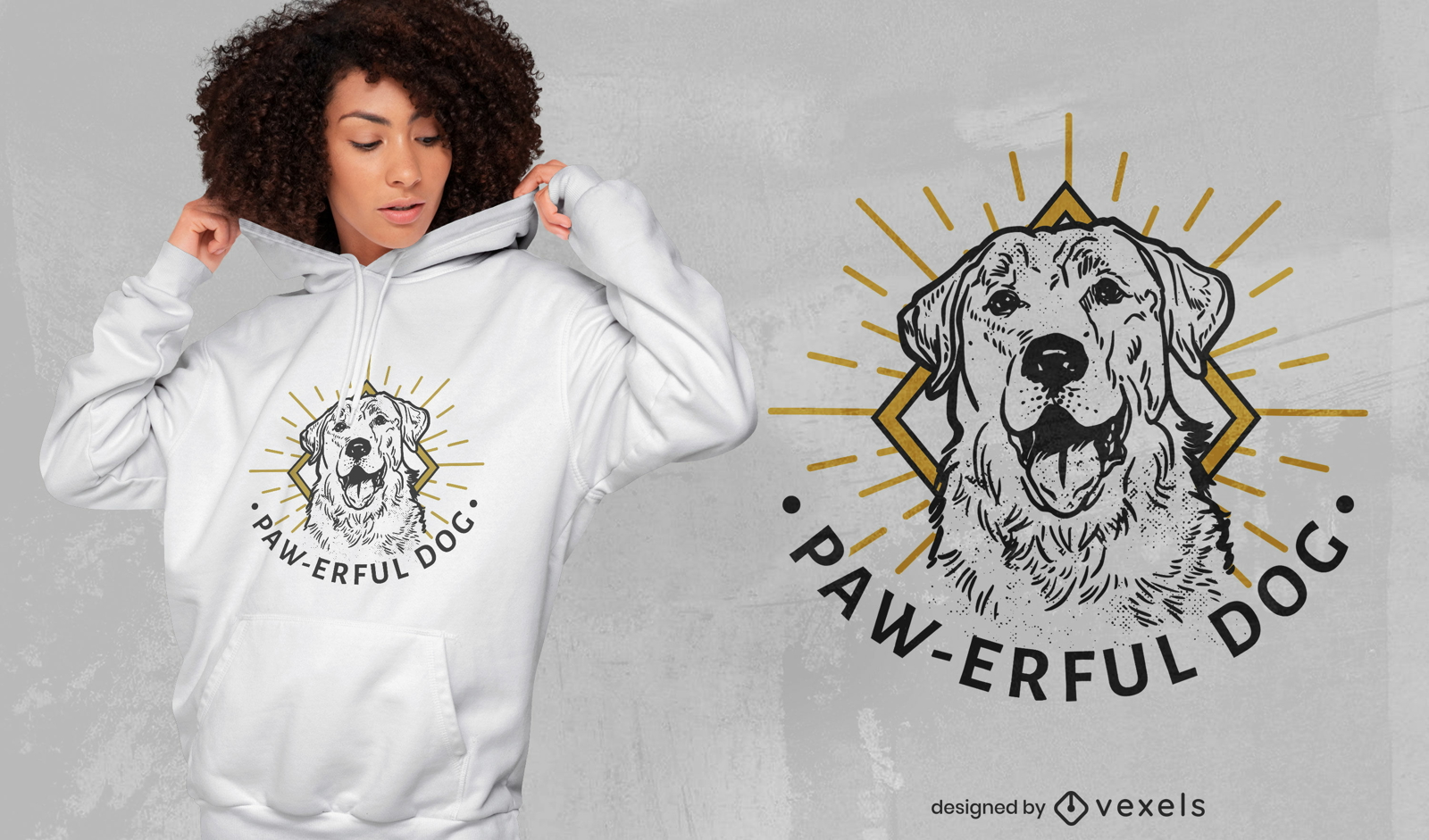 Design de t-shirt desenhada ? m?o Golden Retriever