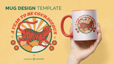 Chinesisches Neujahrs-Tiger-Tier-Tassendesign