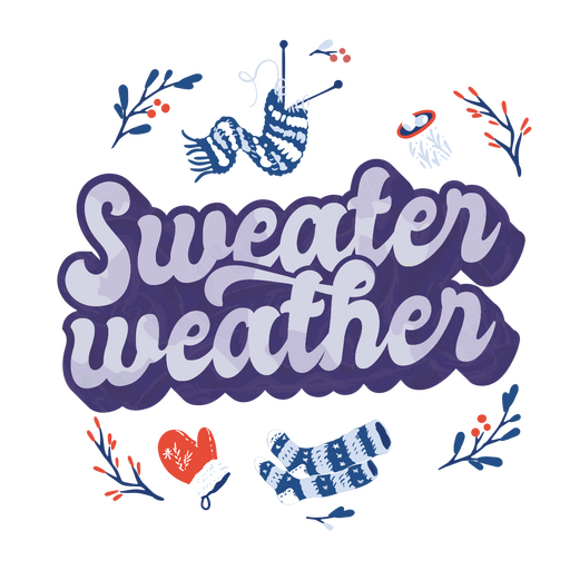 Cita de letras de invierno de clima de suéter