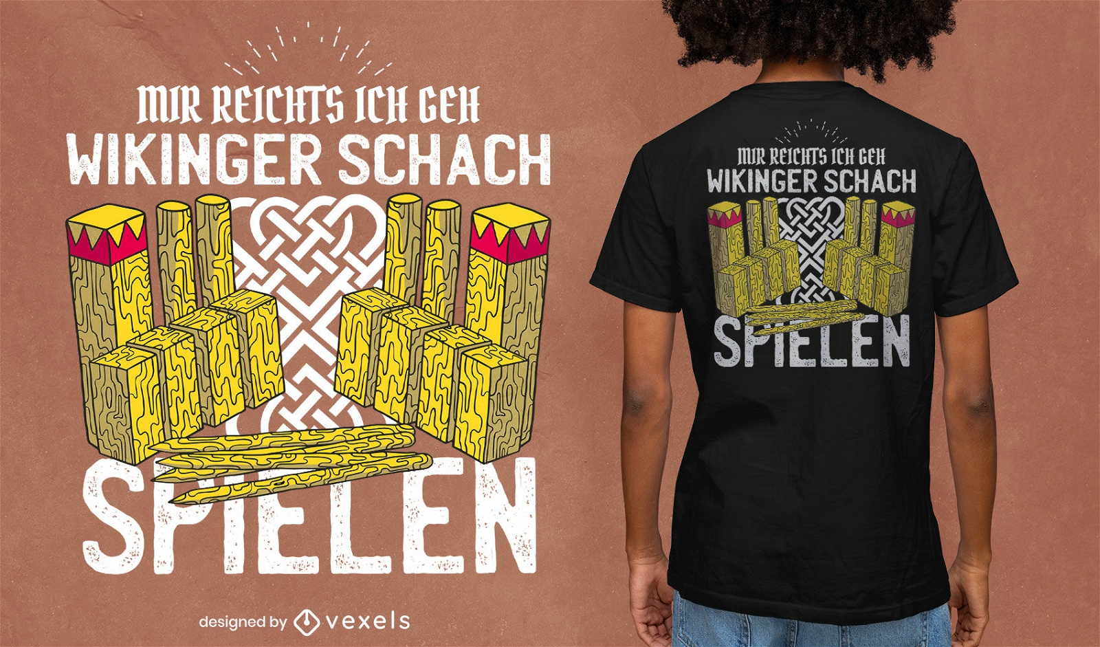 Kubb Wikinger Schachspiel T-Shirt Design