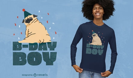 Pug dog animal birthday t-shirt design