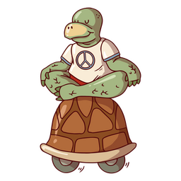 Meditating turtle cartoon character PNG Design Transparent PNG