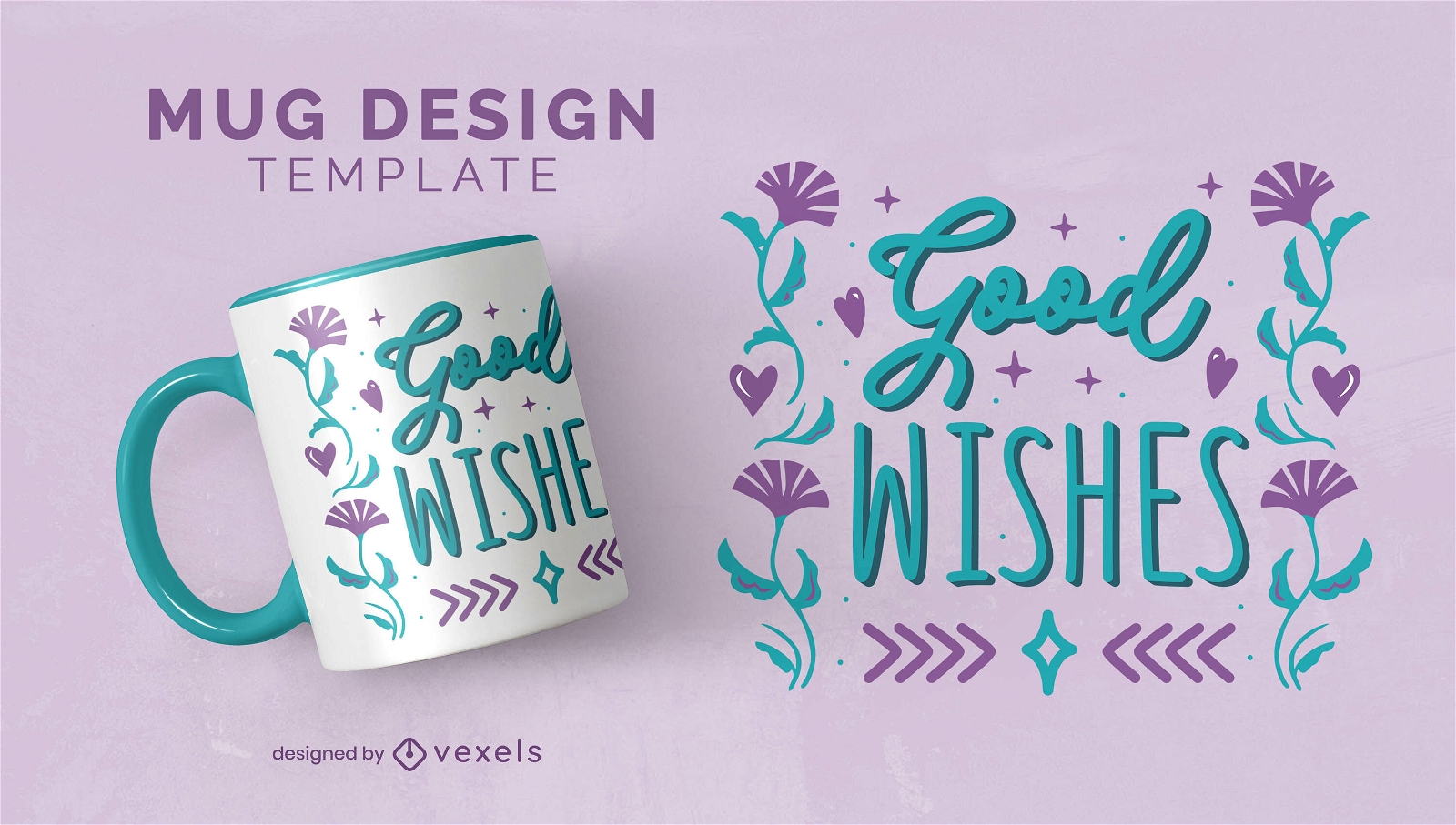 Best wishes floral lettering mug design