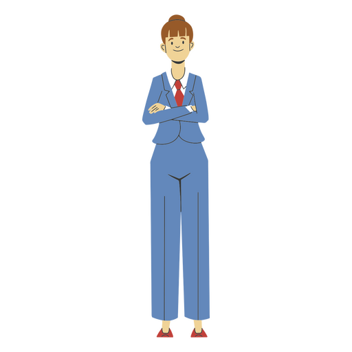 Frau im blauen Anzug PNG-Design