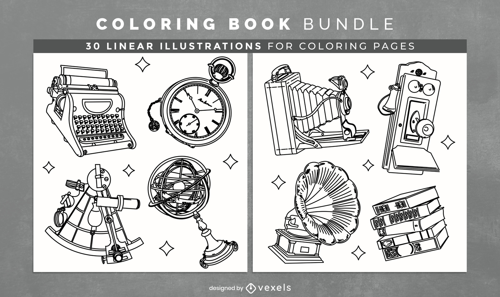 Desenho de páginas de livros para colorir de máquinas vintage