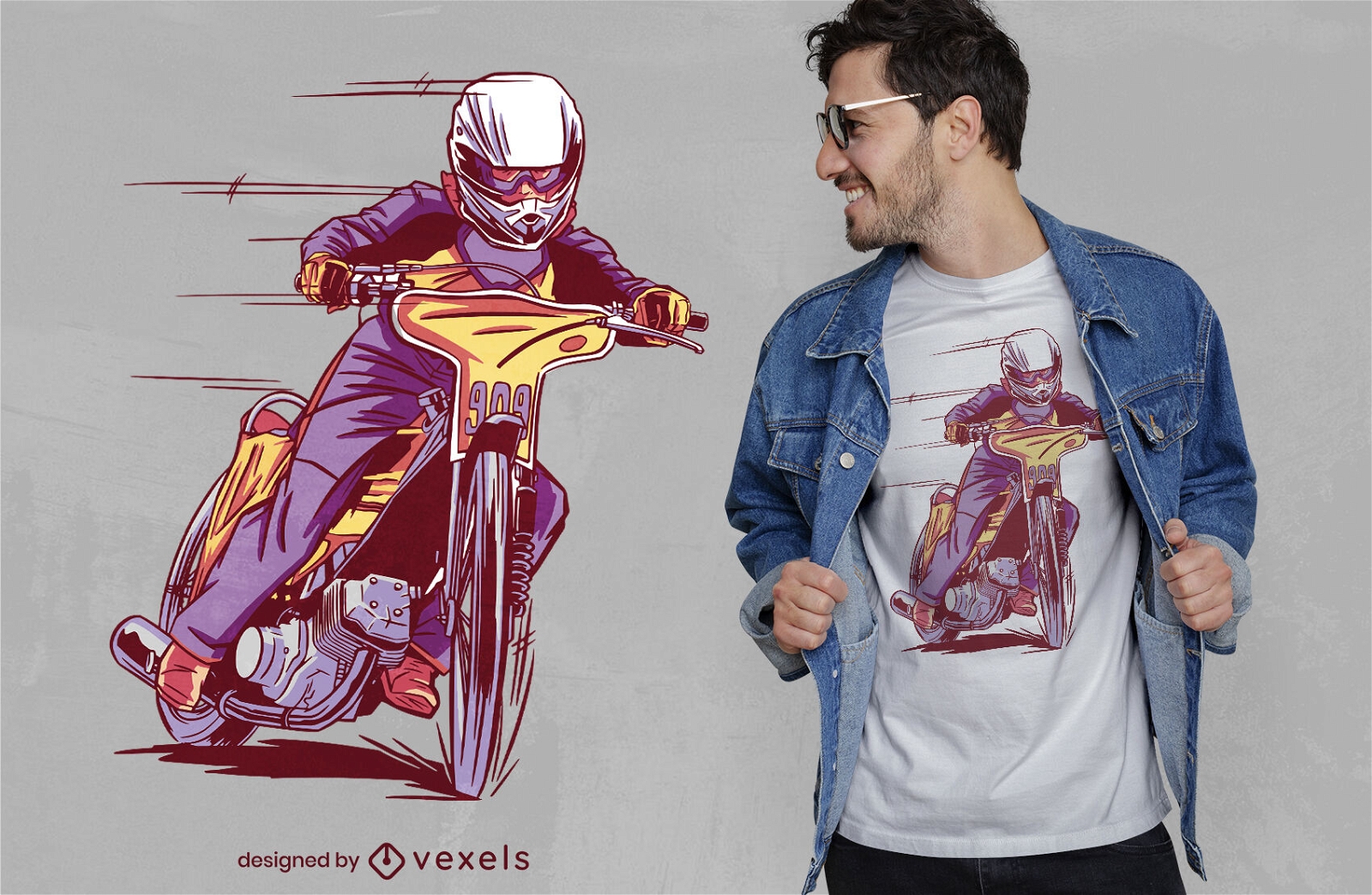 Design de camiseta para transporte de motociclista