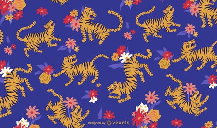 Chinese year of the tiger pattern design