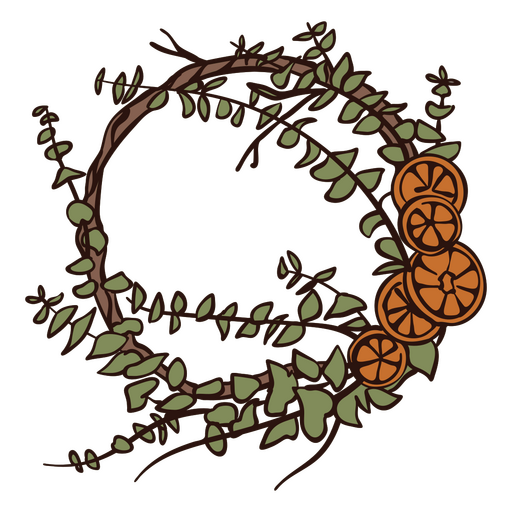 Wreath color stroke solstice PNG Design