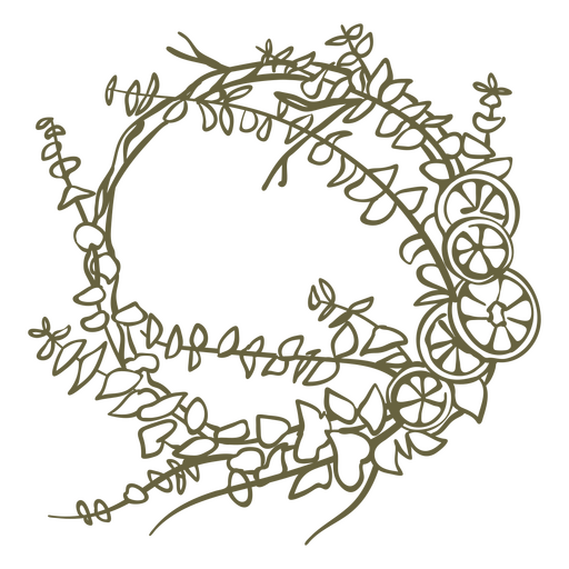 Wreath stroke solstice PNG Design