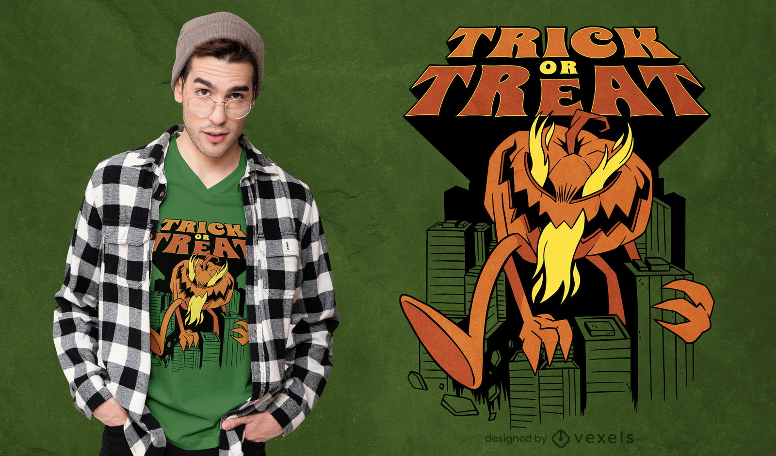 Riesen Halloween Kürbis T-Shirt Design