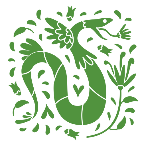 Día de la serpiente verde muerta recortada Diseño PNG