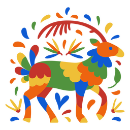 Day of the dead colorful deer flat PNG Design Transparent PNG