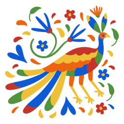 Day of the dead peacock flat PNG Design