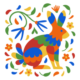 Day of the dead rabbit flat PNG Design Transparent PNG