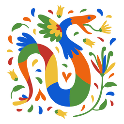 Day of the dead colorful snake flat PNG Design