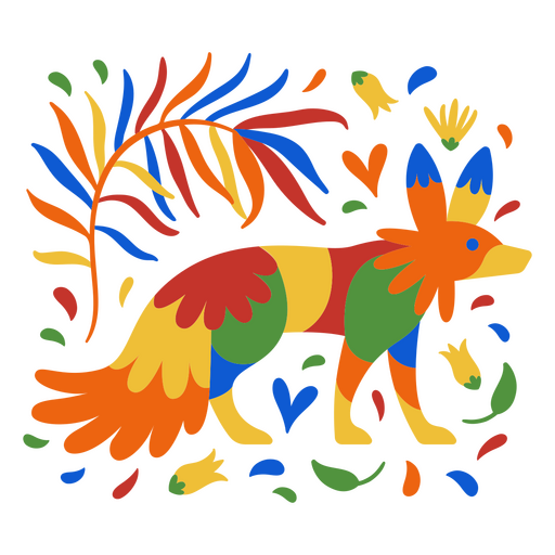 Day of the dead fox flat PNG Design