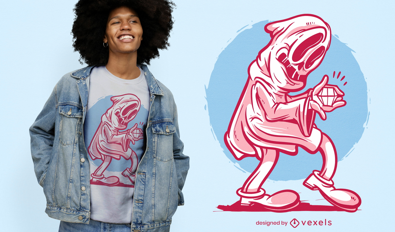 Fantasma con diseño de camiseta retro de diamantes.