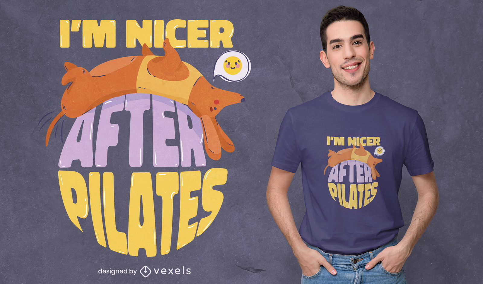 Design de camiseta para cachorro Pilates