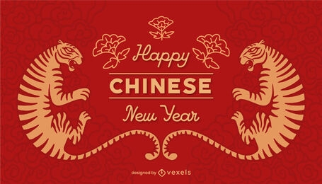 Feliz ano novo chinês tigre deslizante