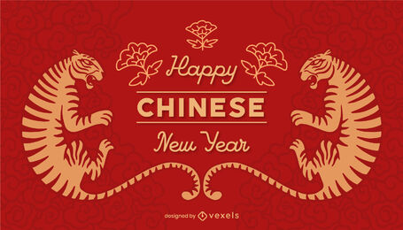Frohes chinesisches Neujahrs-Tiger-Slider