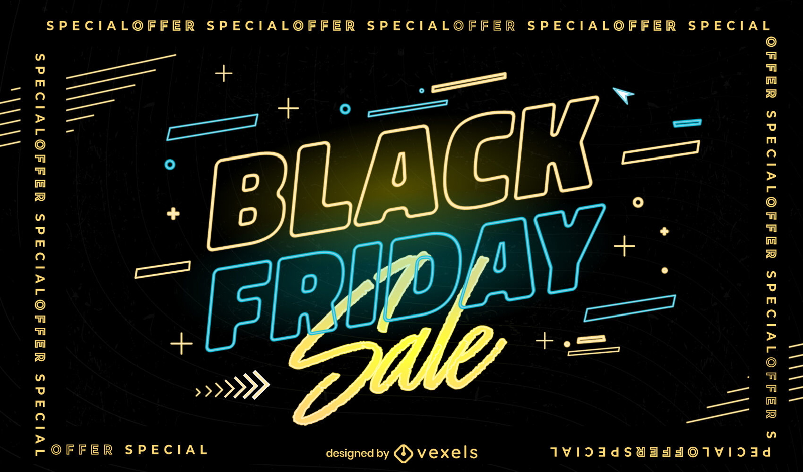 Neon-Slider zum Verkauf des Black Friday-Events