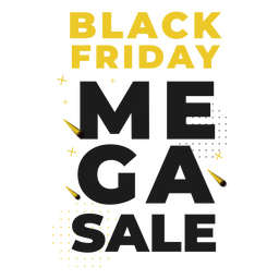 Mega venda de distintivo plano de sexta-feira negra Desenho PNG